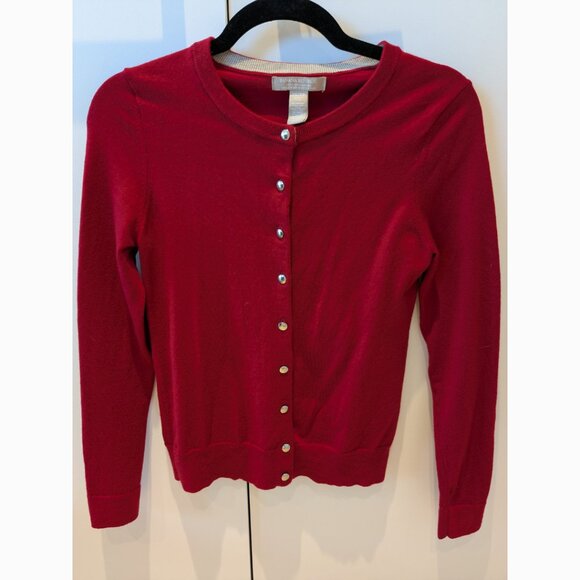 Banana Republic Merino Wool Cardigan - Cherry Red - XS - Picture 1 of 6